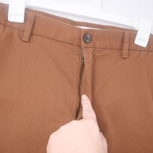 NEW Amazon Essentials Classic Men's Khaki Dress Pants Chinos 33X34 Dark Brown - Picture 6 of 10